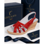 Sandale dama rosii din piele naturala box cu lac si talpa tip pana S89LR